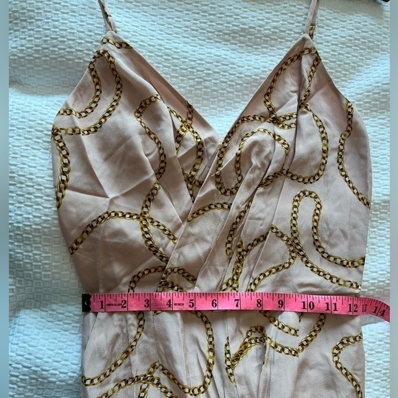L'AGENCE Silk Pink Chain Print Chiara Wide Leg Jumpsuit NWT - Picture 8 of 16